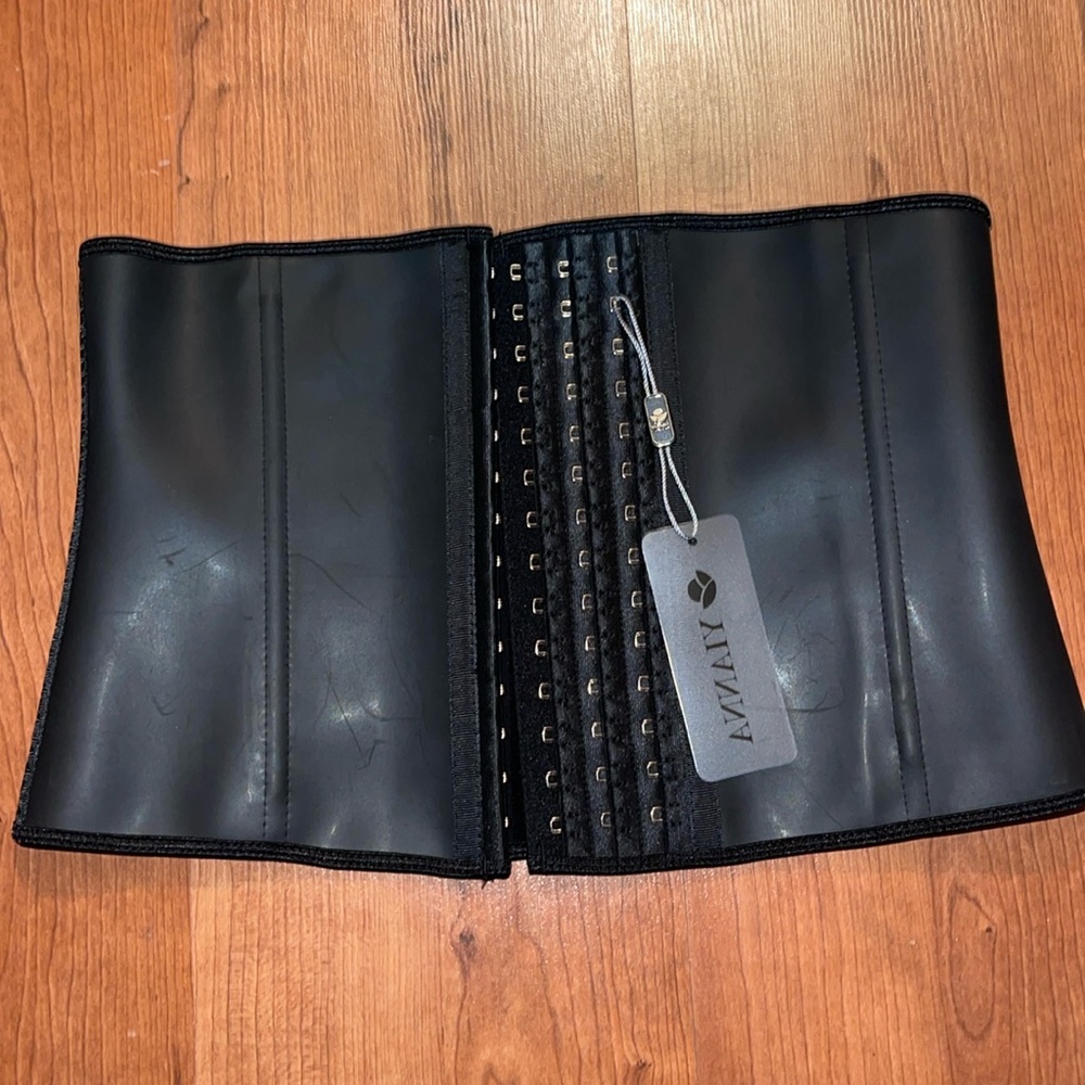 Yianna NWT Waist Trainer Black Corset Style size Large